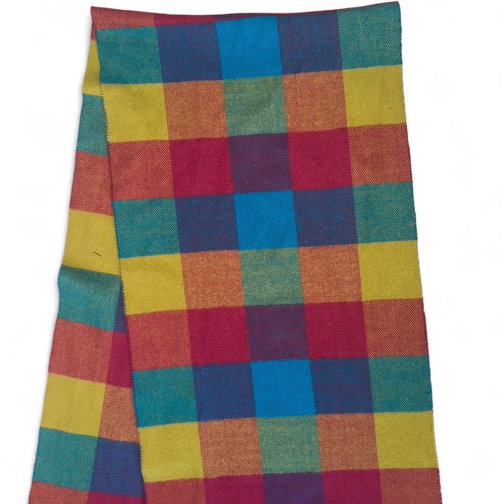 Colorful Multicolor Checkered Plaid Scarf no tag soft like cashmere - Picture 3 of 3